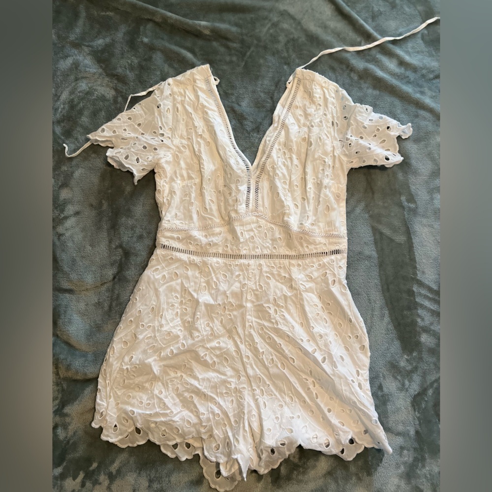Abercrombie & Fitch White Eyelet Lace Romper